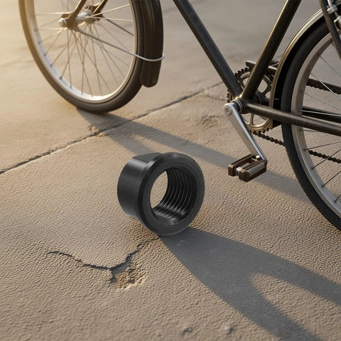 Thru Axle Nut M15xP1.5mm Aluminum Alloy Front And Rear Hub Cap Replacement for Cycling Wheel Shaft Fastener Black on road