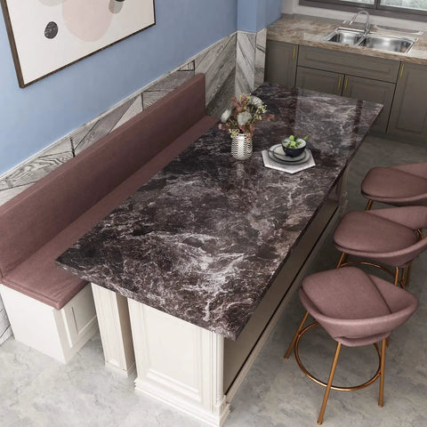 Dark Marble Countertop Contact Paper Peel And Stick Waterproof Vinyl Film for kitchen table DIY covering, 15.8 x 78.8 inches