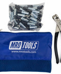 Heavy Duty 3/32 Inch Sheet Metal Fasteners Set 50 Pack With Pliers And Carry Bag Zinc Plated For Auto Shop Pros Metalworking Drill Size 40 0-1/2 Inch Range USA Made