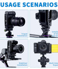DSLR L Bracket Quick Release Plate in tripod, rail gimbal, stabilizer and interface expansion modes for cameras