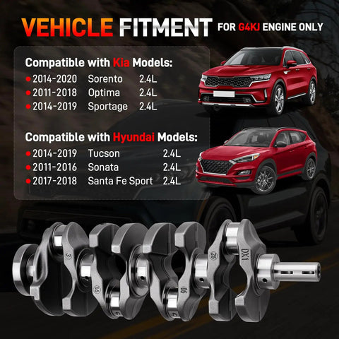 Super Reliable 2.4L Engine Crankshaft Connecting Rods And Bearings Kit Fits Perfect On Hyundai Santa Fe Sport Sonata Tucson And Kia