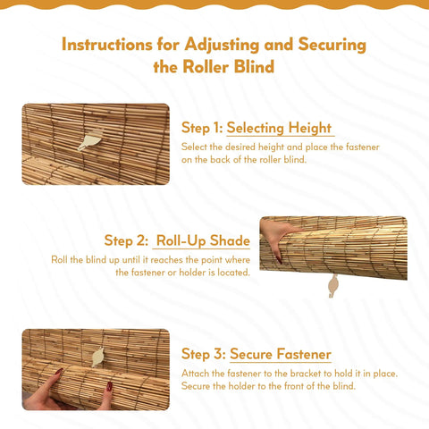 Instructions for Cordless Bamboo Blinds Waterproof Roller Shades For Porch And Patio Roll Up Bamboo Shades For Inside Mount Indoor And Outdoor Privacy Screen In Cocoa 48 By 72 Inches