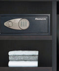 Digital Keypad Safe For Money And Jewelry With Bolt Down Kit, Steel Safe With Interior Lining, 0.78 Cu Ft inside a closet