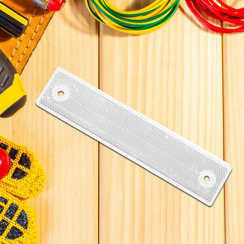 Photoelectric Sensor Reflector Rectangle for Industrial Automation Pro Grade Positioning, Compact White Plastic Panel for Busy Production Lines with Stable Polarized Beam and Reliable Sensing, white rectangular reflector with mounting holes
