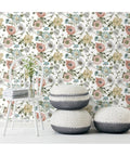Vintage Poppy Pink Peel And Stick Wallpaper For Walls Easy Removable No Mess No Residue Easy Peasy DIY Install 20.5 Inch