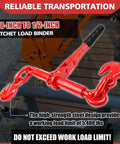 Heavy Duty Ratchet Chain Binders 3 Eighths To 1 Half Inch Four Pack With Two Grab Hooks Grade 70 Tie Downs 9200 Lbs Safe Working Load Towing And Transport Ready For Truck Bed And Trailer Use