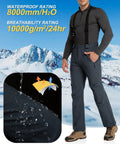 Man wearing 33,000ft Insulated Bibs For Men Snow Ski Pants Overalls For Winter Waterproof Windproof Snowboard Gear outdoors