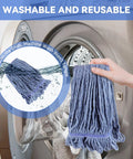 Real Deal Rock Solid Top Shelf Commercial Heavy Duty Wet Mop Heads 6 Pack Looped Cotton String Refills for washing machine use.