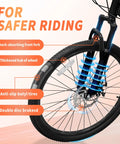 Kids Mountain Bike 20 And 24 Inch For Ages 6 To 12, 7 Speed Drivetrain, Suspension Fork, Dual Disc Brakes, Anti Slip Butyl Tires, front wheel detail