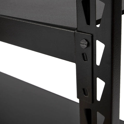 Level Up Your Storage Game With This Tough As Nails Three Shelf Industrial Storage Rack Featuring A Durable Laminate Top Deck And Fully Adjustable Black Steel Shelves