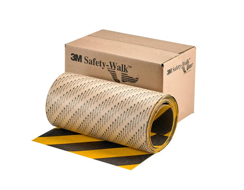 Slip-Resistant General Purpose Tape With Black Yellow Stripe, 2 In By 60 Ft, Built Tough For Light To Heavy Foot Traffic, Mineral-Coated