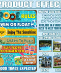 Pool Rules Sign Tin Decor For Beach Home Bar Deck And Backyard 8 By 12 Inch Outdoor Wall Art With Pre Drilled Holes