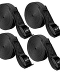 4 Pack Beefy Heavy Duty Cam Buckle Tie Down Straps 1 Inch Wide By 16 Feet Long For Trucks Boats RVs Roof Racks And Cargo Securement