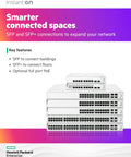 Stack of Instant On 1930 24 Port Gigabit Smart Managed Layer 2 Plus Ethernet Switches with SFP+ for small businesses