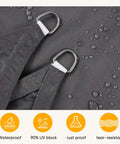 Close-up of 12x16 Ft Dark Grey Waterproof Rectangular Sun Shade Sail For Outdoor Living With UV Protection Up To 95 Percent