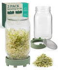 Two Pack Wide Mouth Sprouting Jars With Lids And Stainless Mesh Screen All In One Dope Seed Sprouting Kit with sprouts and jar