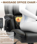 Ergonomic Big And Tall Office Chair With Four Point Massage And Heat 500 Lb Capacity Rocking Swivel Desk Chair with remote control