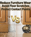 Comparison of furniture damage with and without Rock Solid 2 Inch Ball Caster Wheels With Locking Brakes Heavy Duty Steel And Brass Finish.