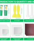 Big Hole Drywall Repair Kit With Scraper, DIY Dream Patch Mender For Home Walls components including scrapers, patches, and sandpaper