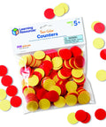 Straight Up Double Sided Counting Tiles For Kids, Red And Yellow Math Manipulatives, Preschool Sorting Gear, Classroom Education Tools, Rock Solid 200 Piece Plastic Counters Absolutely Dope For Early Math Games in clear plastic bag.