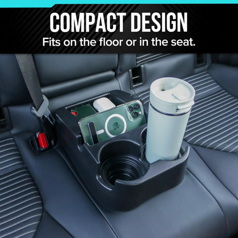All In One Car Floor Center Console Organizer With Dual Cup Holders for SUV Truck Van and Car Portable Storage on seat