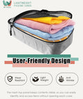 4 Piece Packing Cubes Travel Set For Luggage With Double Zippers And Mesh Top Grey Organizer Bags in Small Slim Medium Large