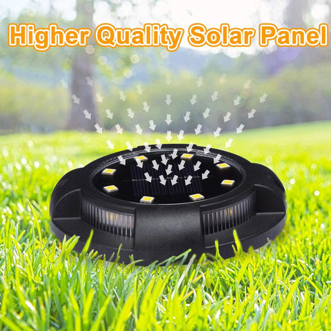 Outdoor Solar Ground Lights 12 LED Disk Lights Solar Powered Waterproof For Garden Deck Stairs Lawn Patio Driveway Walkway