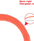 Rugged 130 Feet Polyester Fish Tape With Straight Shooter Wire Puller And Electrical Wiring Threader Plus Heavy Duty Cable Fastener Kit close-up of semi-rigid fiberglass rods.