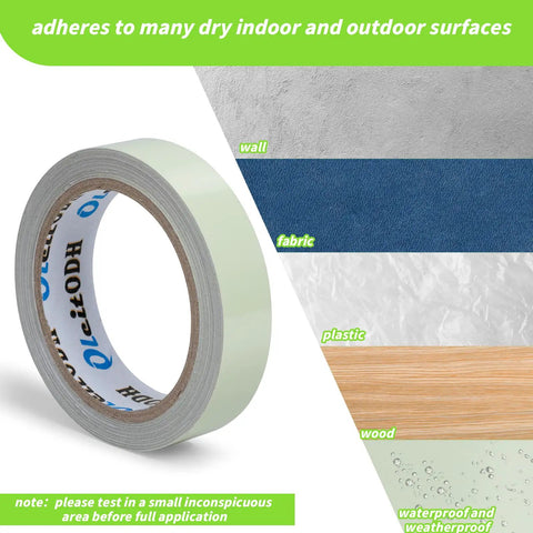 Six Pack Glow In The Dark Tape 198 Ft Total Green Luminous Neon Waterproof Tape for various surfaces