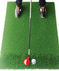 Golfer using Pro Grade Indoor Golf Tees For Practice Mats Pack Of 20 10 Tall And 10 Short White Tees Durable Plastic Tees