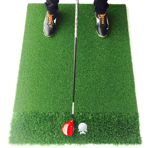 Golfer using Pro Grade Indoor Golf Tees For Practice Mats Pack Of 20 10 Tall And 10 Short White Tees Durable Plastic Tees