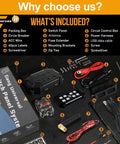 8 Gang Toggle Momentary Pulsed Switch Panel With Wireless LED Touch Control Box, packaging and components displayed