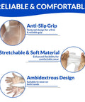 Image featuring anti-slip grip, stretchable material, and ambidextrous design of 1000 Count Medium Disposable Gloves Bulk Pack Latex Free Powder Free Hybrid Plastic Gloves For Food Handling And Hand Protection Ambidextrous Clear Durable Tear Resistant.