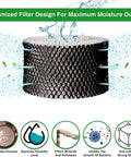 4 Pack HWF62 Humidifier Filter Compatible With Holmes And Sunbeam Humidifiers showing moisture output efficiency design