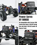 Waterproof 35Kg Beefy Torque RC Steering Servo installed on RC Crawler Truck, showing full metal gear and high speed capabilities.