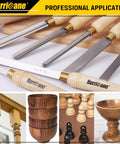 Pro Grade 8 Piece Wood Lathe Chisel Set with Wooden Box for Precision Cutting and Smooth Detailing in Woodworking Hurricane HSS