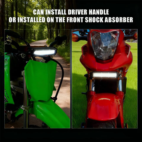 7/8 Inch Dirt Bike Light Bar Headlight For CRF110 CRF250F KLX110 TTR110 TTR110E RM85 YZF450 12V 24V Universal LED Bar Fits Most 22mm Handlebars