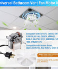 Universal bathroom vent fan motor kit for Broan NuTone and compatible exhaust fans, 120V 50CFM, easy install and quiet performance