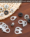 18Pcs Bike Axle Nuts And Safety Washers Kit M8 M9.5 M10 Three Sizes For City Road MTB Front And Rear Wheels Black And Silver
