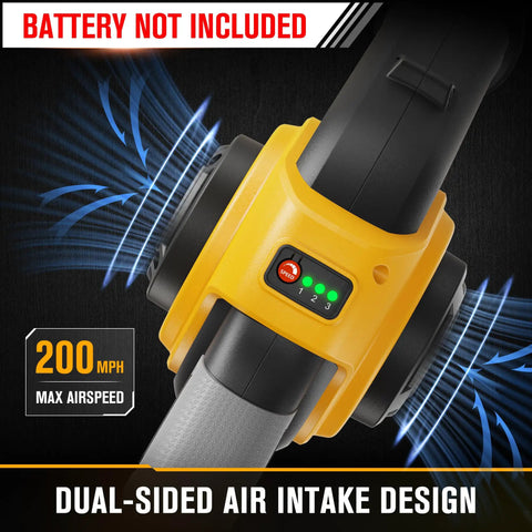 Cordless Leaf Blower For 20V DeWalt System, Lightweight 200 MPH Handheld Yard Blower With 3 Speed Modes, Tool Only Battery Not Included