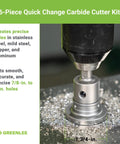 6-Piece Quick Change Carbide-Tipped Hole Cutter Set For 7/8 To 2 Inch Holes drilling metal surface