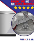 Upgrade Your Dishwasher With A Tough Lower Spray Arm Assembly Replacement W10898333; dishwasher interior close-up