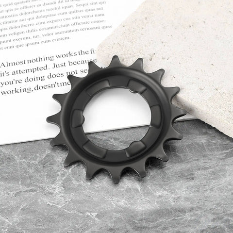 Two Pack 16 Tooth MTB Bike Sprocket Black 70mm Outer Diameter 34mm Inner Diameter Corrosion Resistant Easy Install Displayed