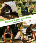 Foldable Garden Kneeler And Seat With Tool Pouch, Two In One Ergonomic Kneeling Bench For Easy Gardening, Supports Up To 400 Lbs in use