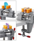 Rock Steady Mini Bench Vise Snags Loose Pieces For Jewelry Woodcarving And Watch Repair Ace Portable Table Vice with gemstone and wood.