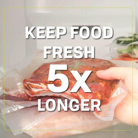 Vacuum Sealer Bag Variety Pack With Pre Cut Bags And Uncut Rolls Bag And Roll Combo Clear for home food storage.
