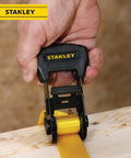 Heavy Duty 1 Inch By 14 Foot Ratchet Tie Down Straps With 3,000 Pound Break Strength And 1,000 Pound Safe Working Load, Black And Yellow