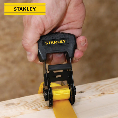Heavy Duty 1 Inch By 14 Foot Ratchet Tie Down Straps With 3,000 Pound Break Strength And 1,000 Pound Safe Working Load, Black And Yellow