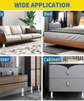 Heavy Duty Adjustable Furniture Support Legs Set White Four Pack With Mounting Hardware Tough Steel Center Posts for beds, sofas, dressers, and cabinets.