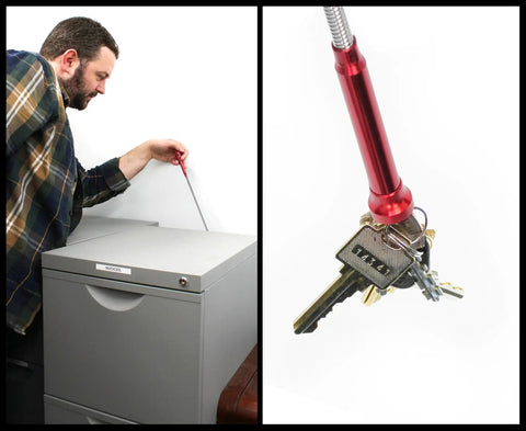 Magnetic Pick Up Claw Grabber Tool With LED Light, 24 Inch Flexible Stainless Steel Coil, Extendable One Inch Prongs, Water Resistant Reach For Tight Spaces And Hard To Reach Small Parts, Ideal For Mechanic And DIY Projects At Home
